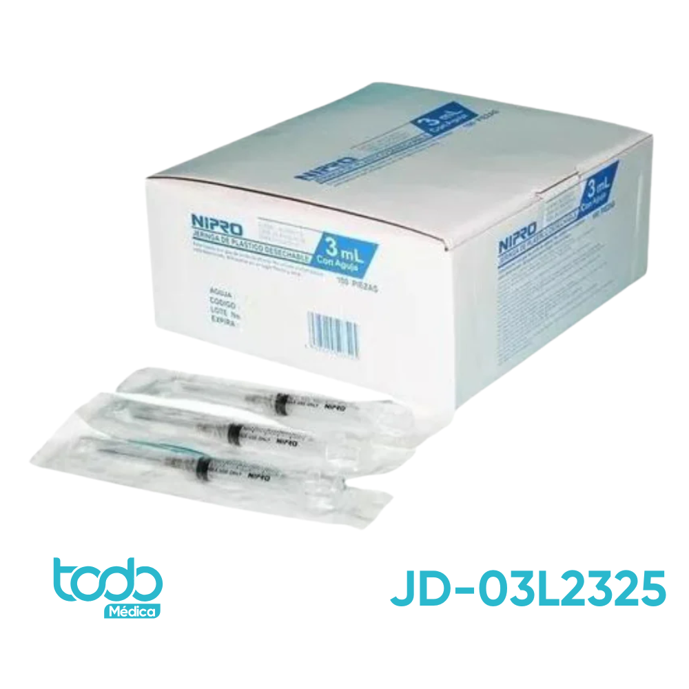 Jeringa de 3 cc con Aguja 23G x 1"