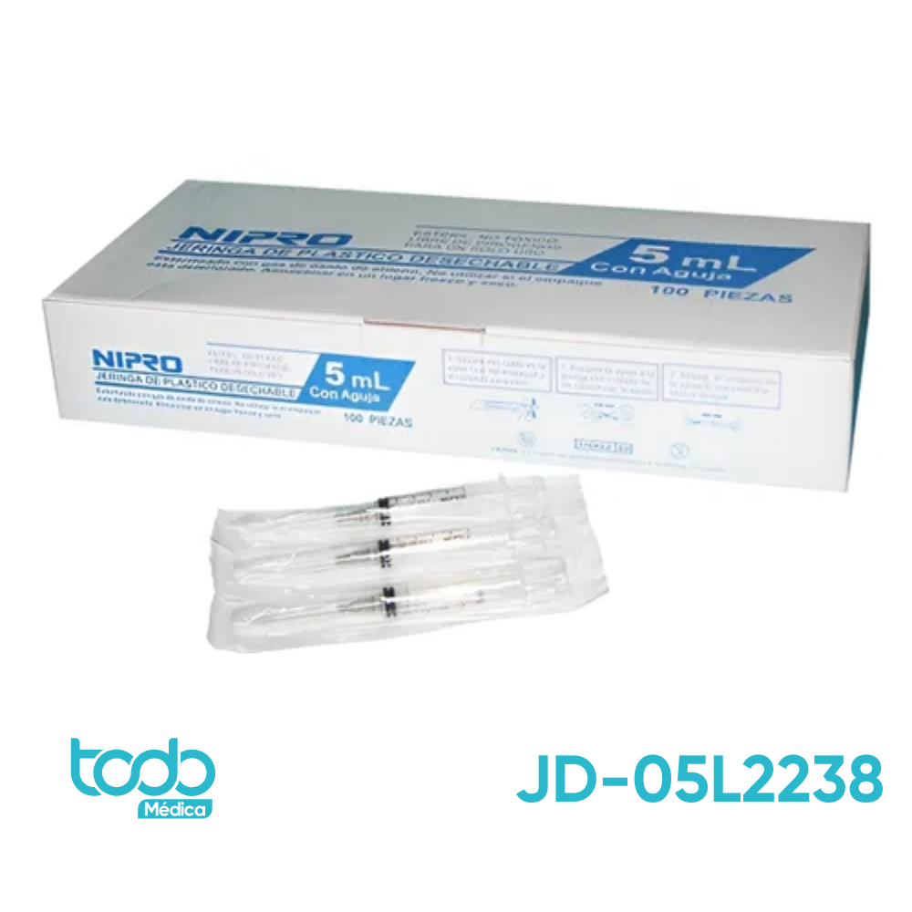 Jeringa de 5 cc con Aguja 22G x 1½"