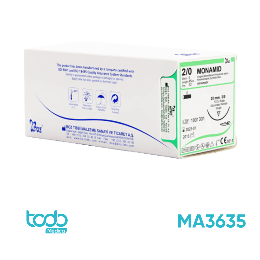 Sutura de Nylon Monamid BOZ 2-0 AG19C – CJ12