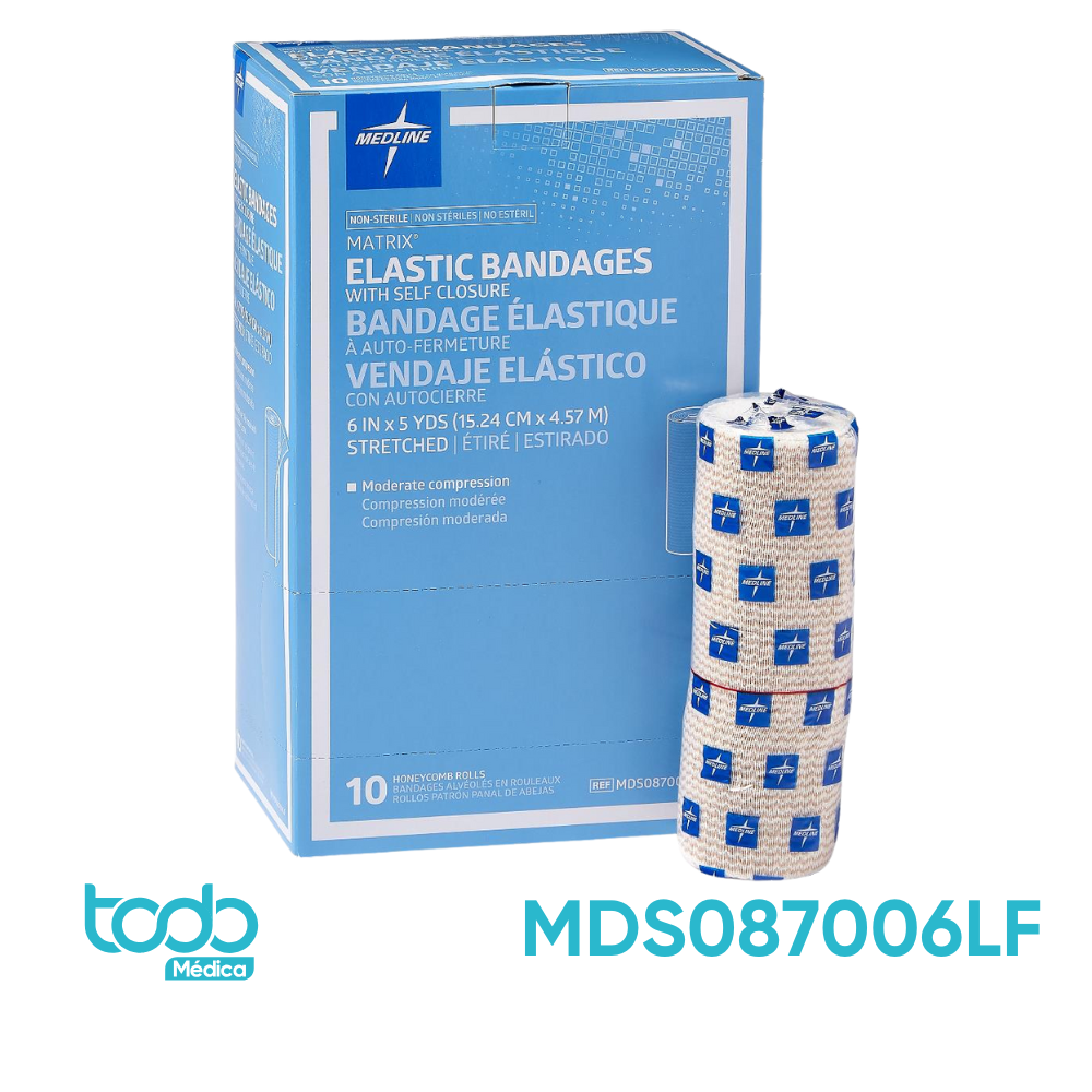Venda Elástica con Cierre de Velcro – 6" x 5 Yardas