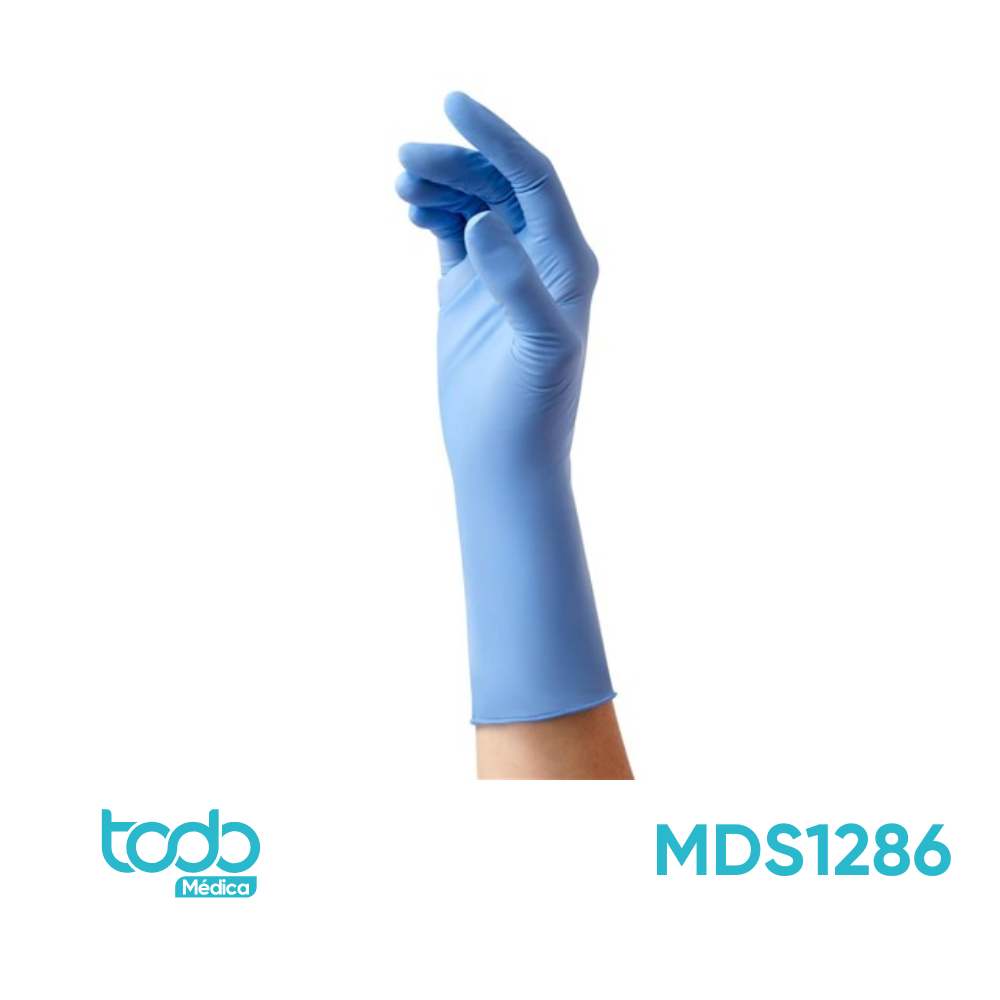 Guante Medline Nitrilo SensiCare Largo 12" – Talla L (Caja x 50 unidades)