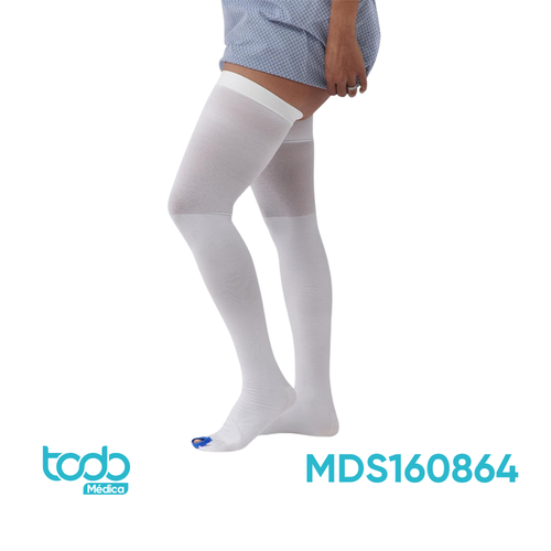 Media Antiembólica para Muslo – Talla L Regular – Color Blanco