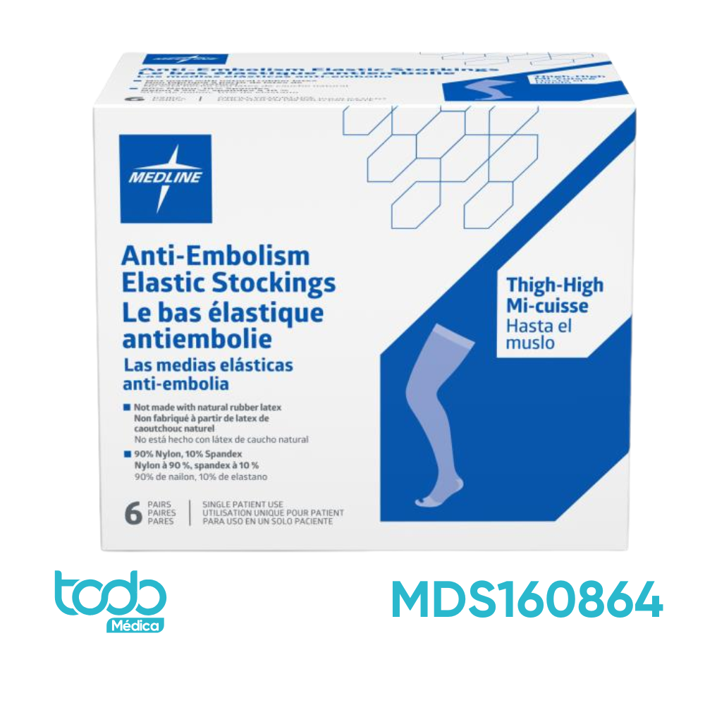 Media Antiembólica para Muslo – Talla L Regular – Color Blanco