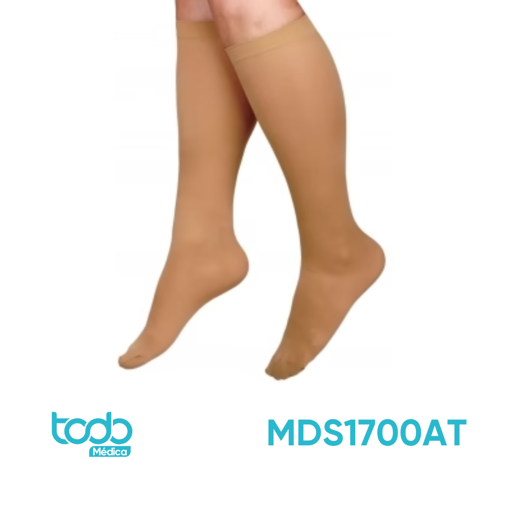 Media de Compresión Curad Rodilla Panty Beige 15-20 mmHg – Talla A Regular