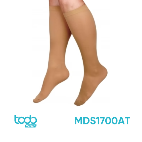 Media de Compresión Curad Rodilla Panty Beige 15-20 mmHg – Talla A Regular