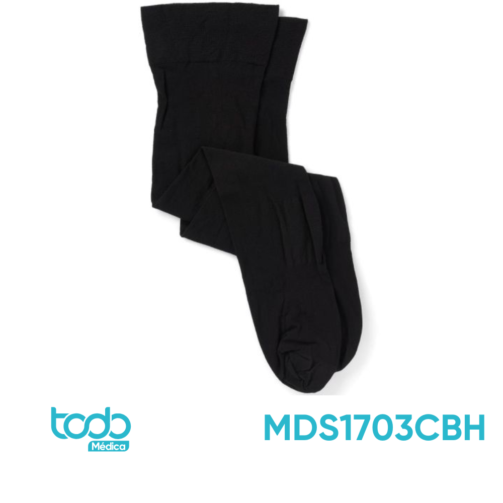 Media de Compresión Curad Rodilla Panty Negra 20-30 mmHg – Talla C, Largo Regular