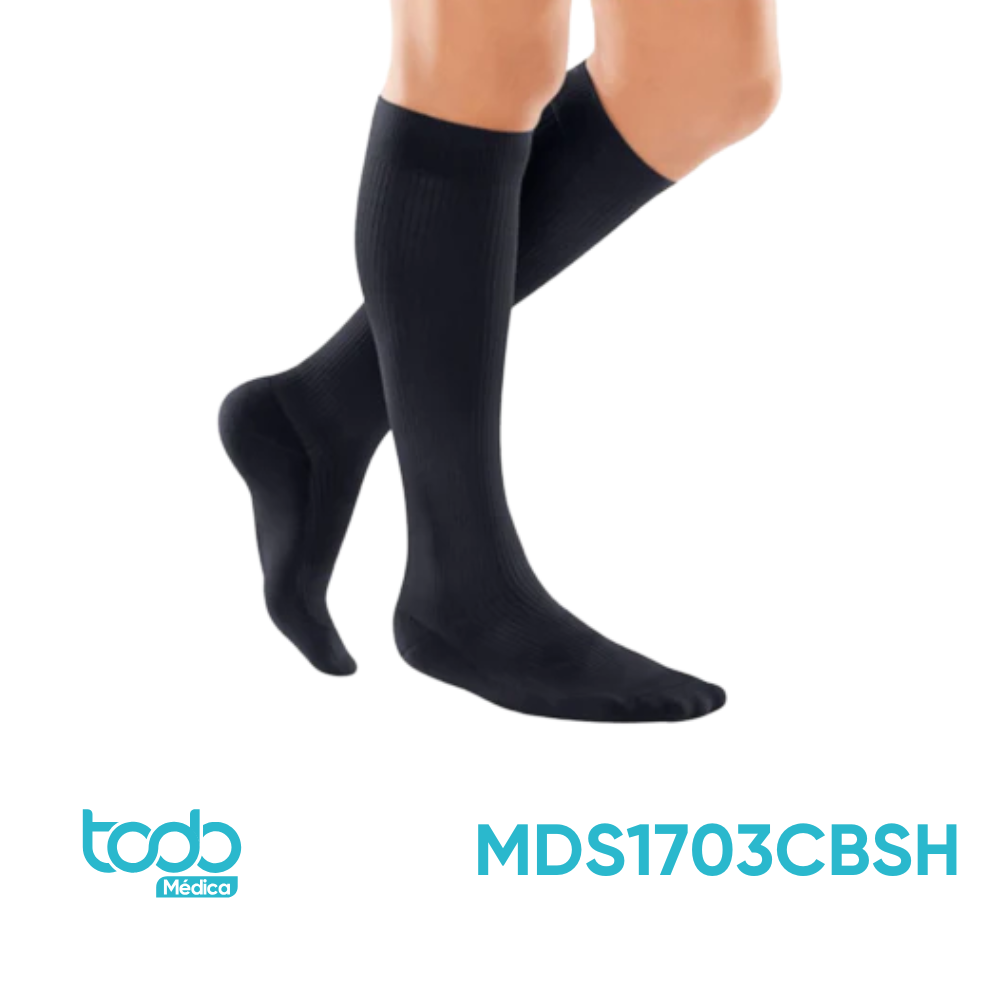 Media de Compresión Curad Rodilla Panty Negra 20-30 mmHg – Talla C, Largo Corto