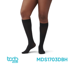 Media de Compresión CURAD hasta la Rodilla – Estilo Panty – 20-30 mmHg – Negra – Talla XL Regular