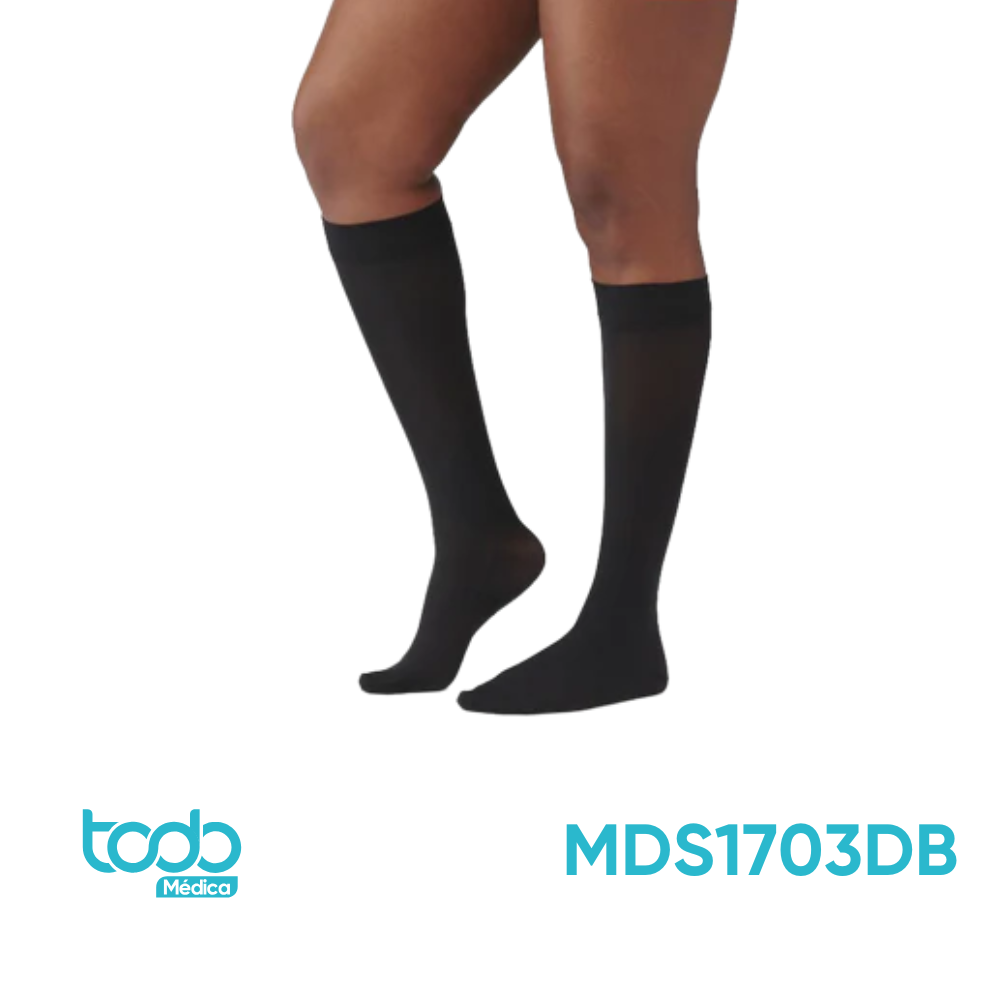 Media de Compresión 20-30 mmHg para Rodilla – Color Negro – Talla XL Regular
