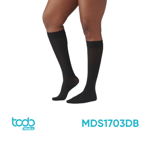 Media de Compresión 20-30 mmHg para Rodilla – Color Negro – Talla XL Regular