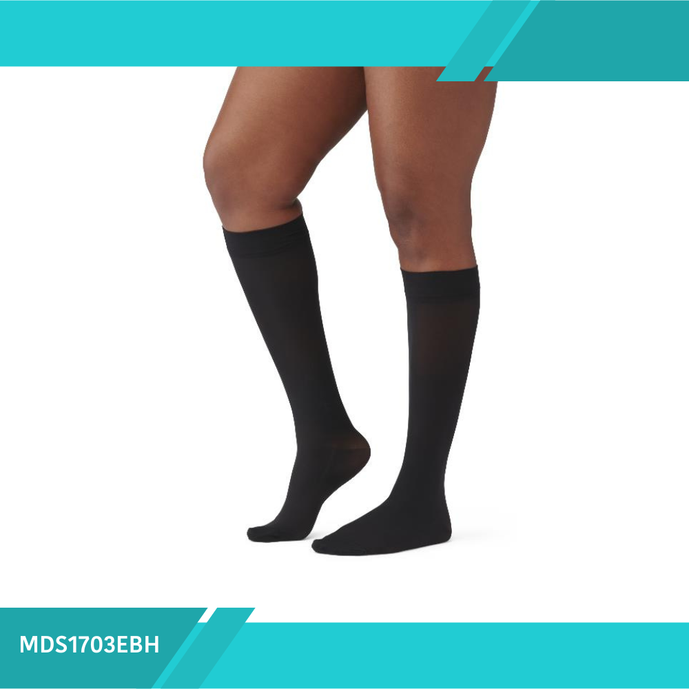 MEDIA COMPRESION 20-30 PARA RODILLA COLOR NEGRO - TALLA E REGULAR