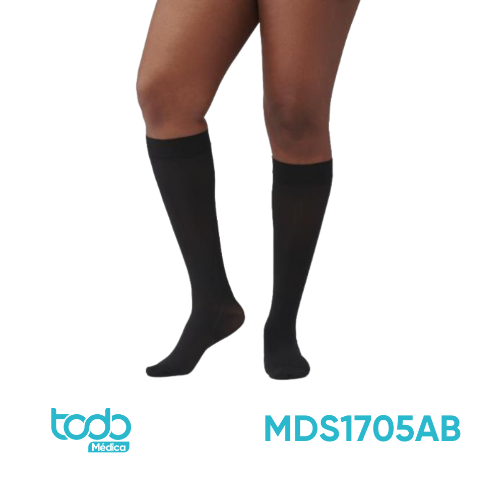 Media de Compresión CURAD hasta la Rodilla con Estilo Panty – 30-40 mmHg – Color Negro – Talla A