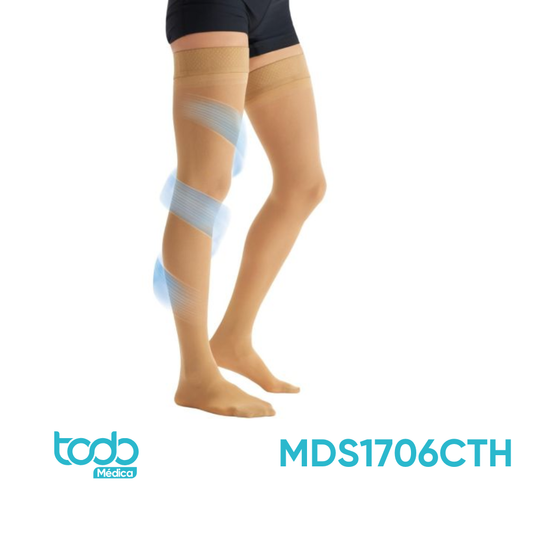 Media de Compresión 15–20 mmHg para Muslo – Color Beige – Talla C