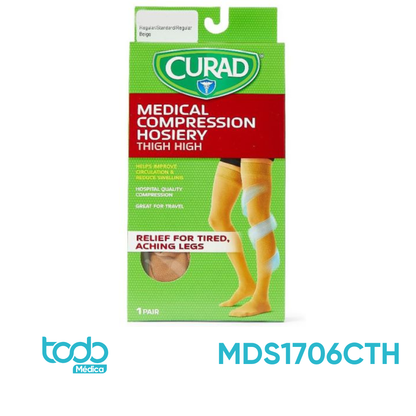 Media de Compresión 15–20 mmHg para Muslo – Color Beige – Talla C