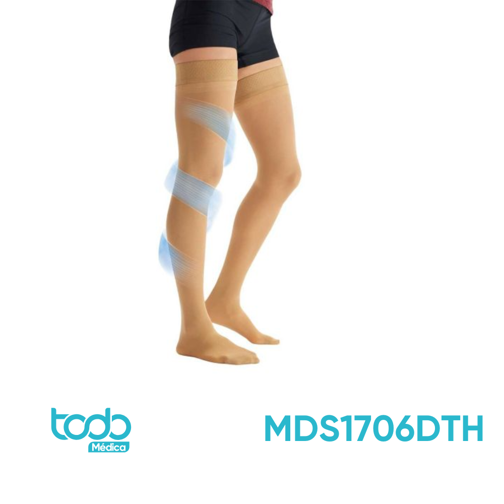 Media de Compresión 15–20 mmHg para Muslo – Color Beige – Talla D