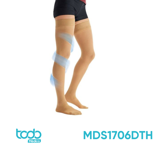 Media de Compresión 15–20 mmHg para Muslo – Color Beige – Talla D