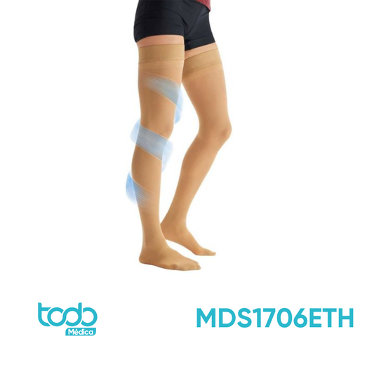Media de Compresión 15–20 mmHg para Muslo – Color Beige – Talla E