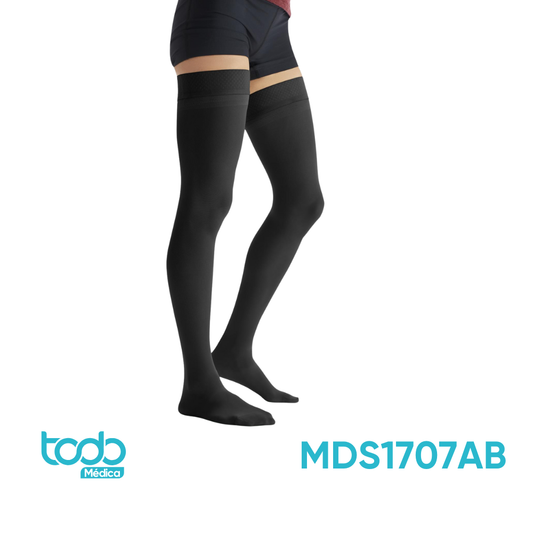 Media de Compresión 15-20 mmHg para Muslo – Color Negro – Talla A