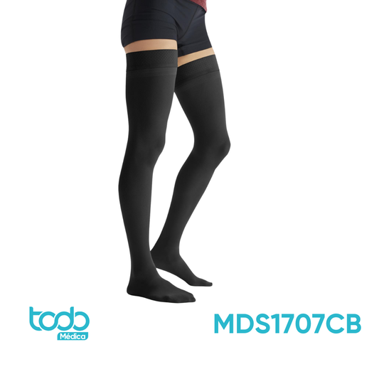 Media de Compresión 15-20 mmHg para Muslo – Color Negro – Talla C