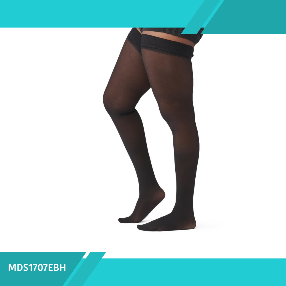 MEDIA COMPRESION 15-20 PARA MUSLO COLOR NEGRO - TALLA E