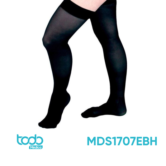 Media de Compresión 15-20 mmHg para Muslo – Color Negro – Talla E