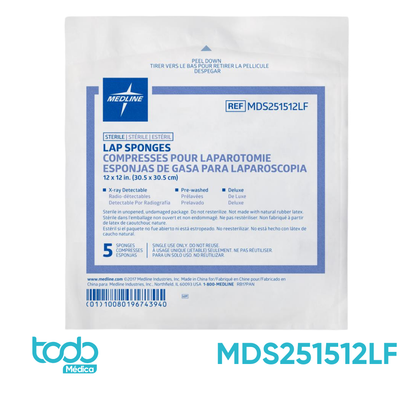Paño Abdominal Estéril 12"x12" – Paquete con 5 Unidades