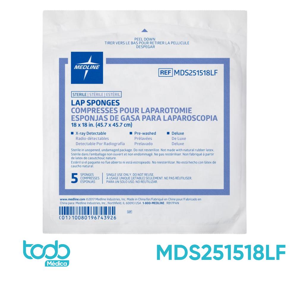 Paño Abdominal Estéril 18x18" – Pack de 5 Unidades