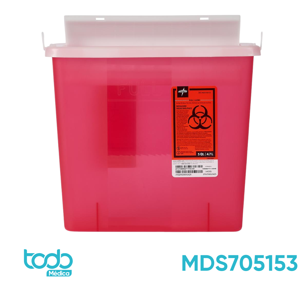 Contenedor Mediano para Desechos Punzocortantes Bioinfecciosos – 4.7L