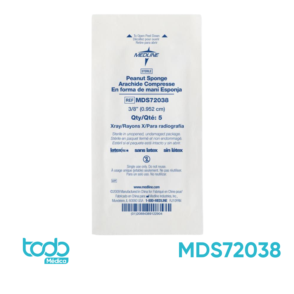 Torunda de Gasa Radiopaca Plexus con Contador – 3/8" – Paquete x 5 Unidades