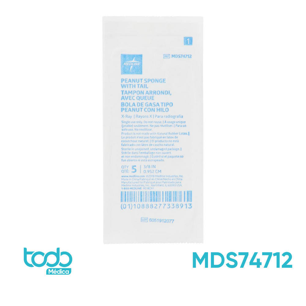 Torunda de Gasa con Contador y Cola Radiopaca SM 3/8"