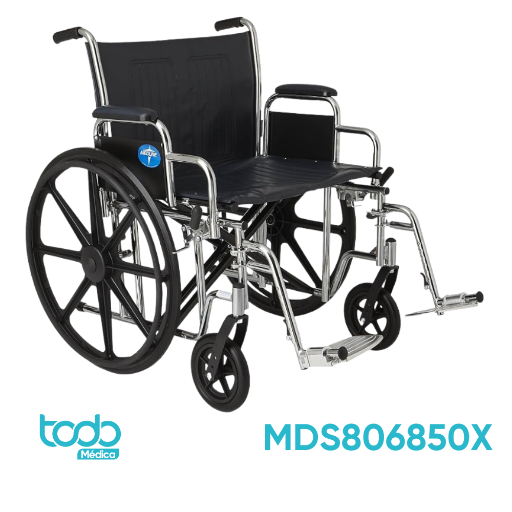 Silla de Ruedas Extra Ancha Excel 22" con Apoyapiernas Elevables