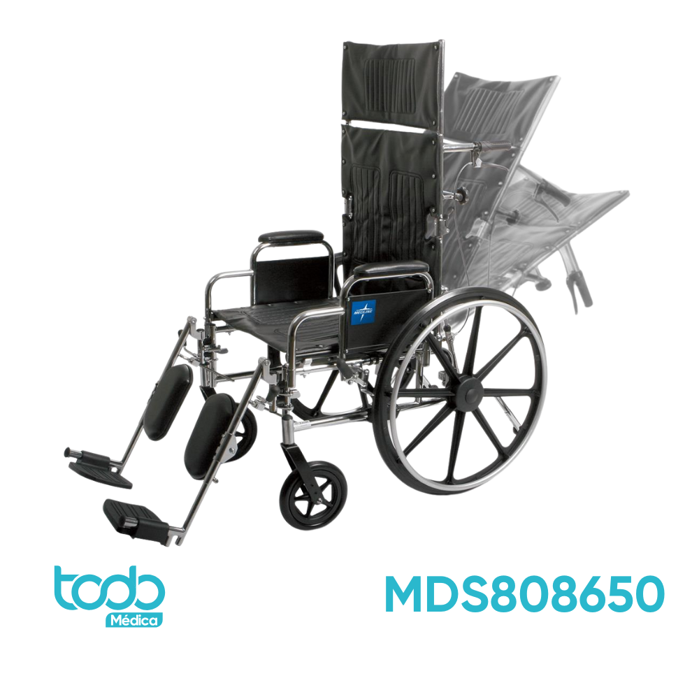 Silla de Ruedas Reclinable 22" – Capacidad 350 lb