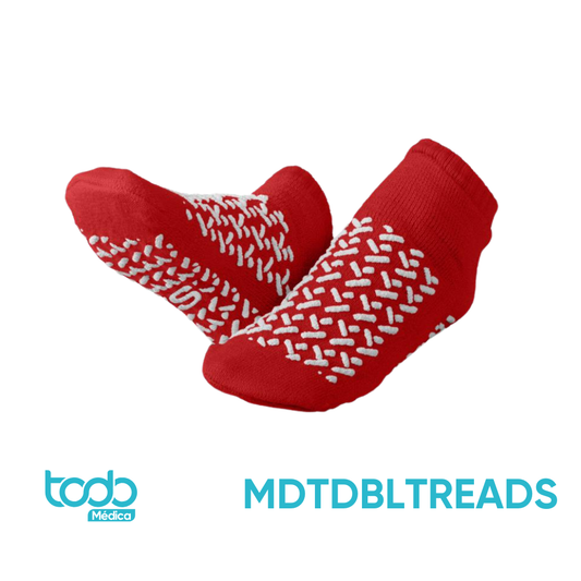 Medias Antideslizantes Medline Dobles – Rojo, Talla S