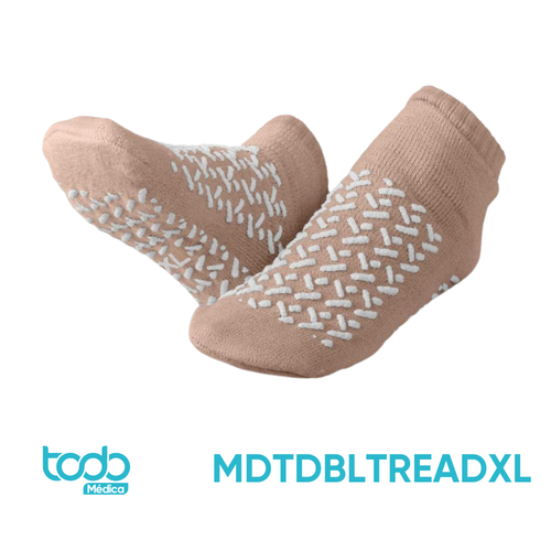 Medias Anti-Deslizantes Dobles – Talla XL – Color Beige