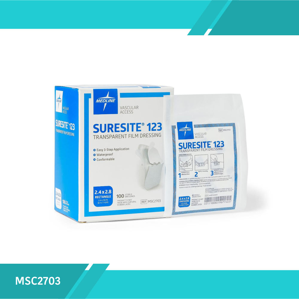 APÓSITO TRANSPARENTE SURESITE-123 DE 2.4X2.8
