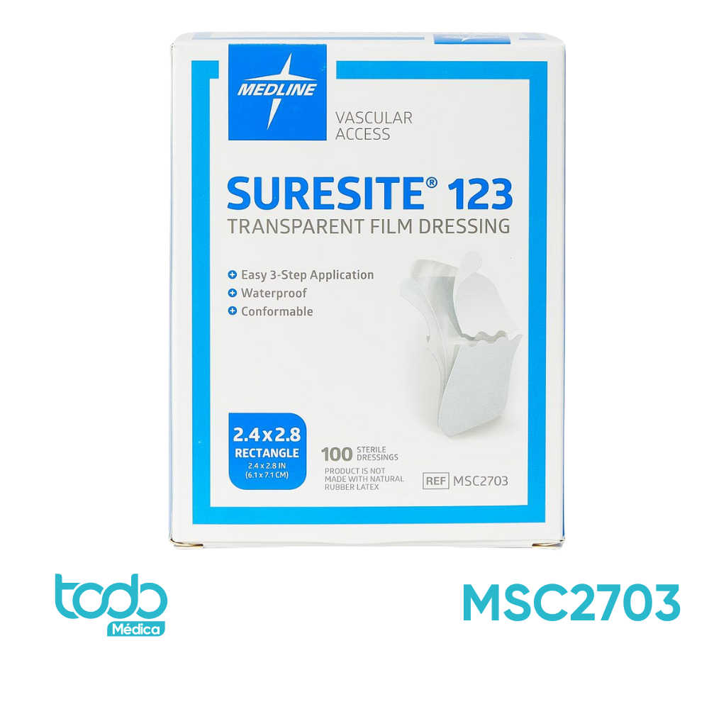 Apósito Transparente Suresite-123 – 2.4 x 2.8” | Caja con 100 unidades