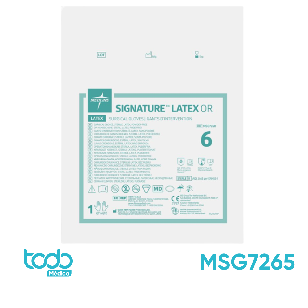 Guantes Quirúrgicos de Látex Signature OR – Sin Polvo | Talla 6.5