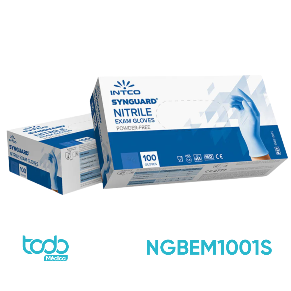 Guante de Nitrilo Intco – Talla S, Caja de 100 Unidades