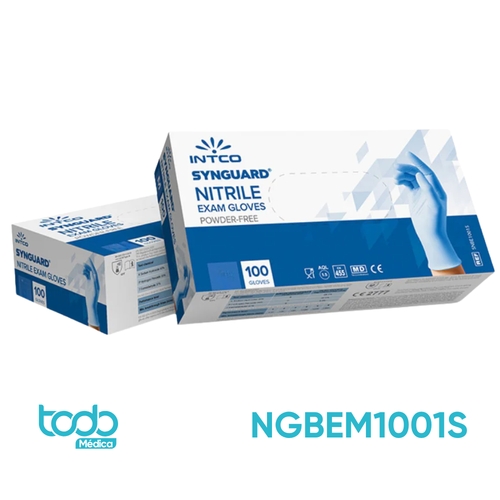 Guante de Nitrilo Intco – Talla S, Caja de 100 Unidades