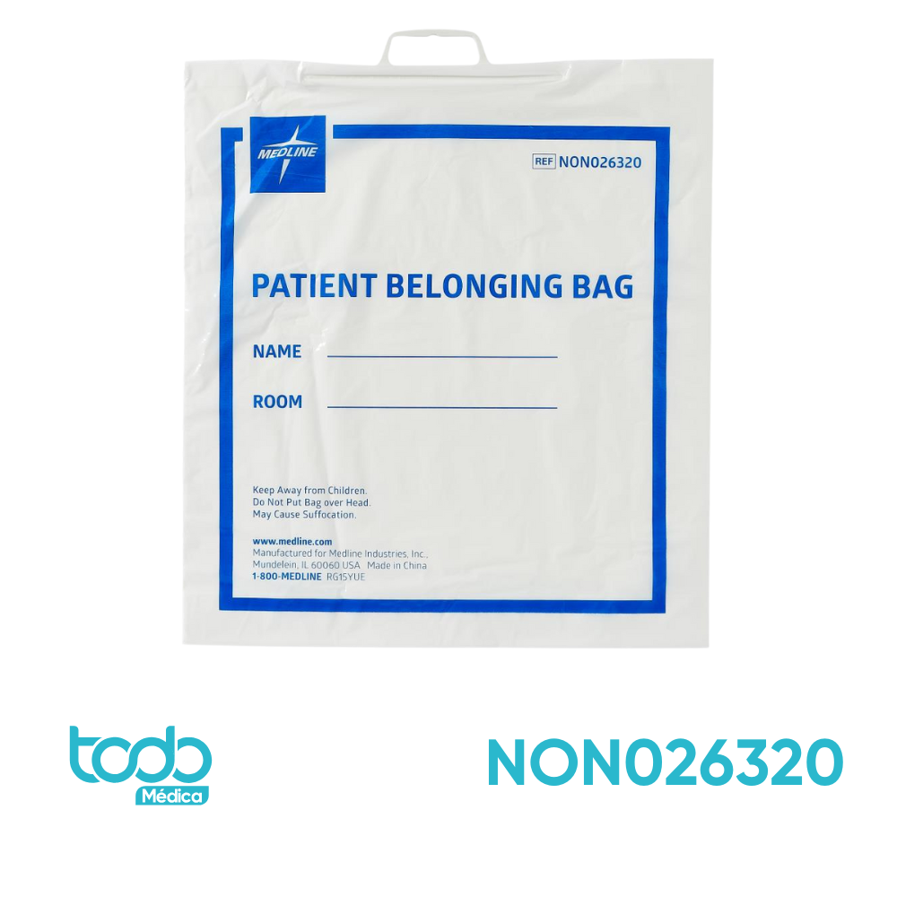 Bolsa para Pertenencias Medline con Manigueta Blanca 18 x 20"
