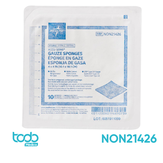 Apósito de Gasa Estéril 4x4x12 – 100% Algodón