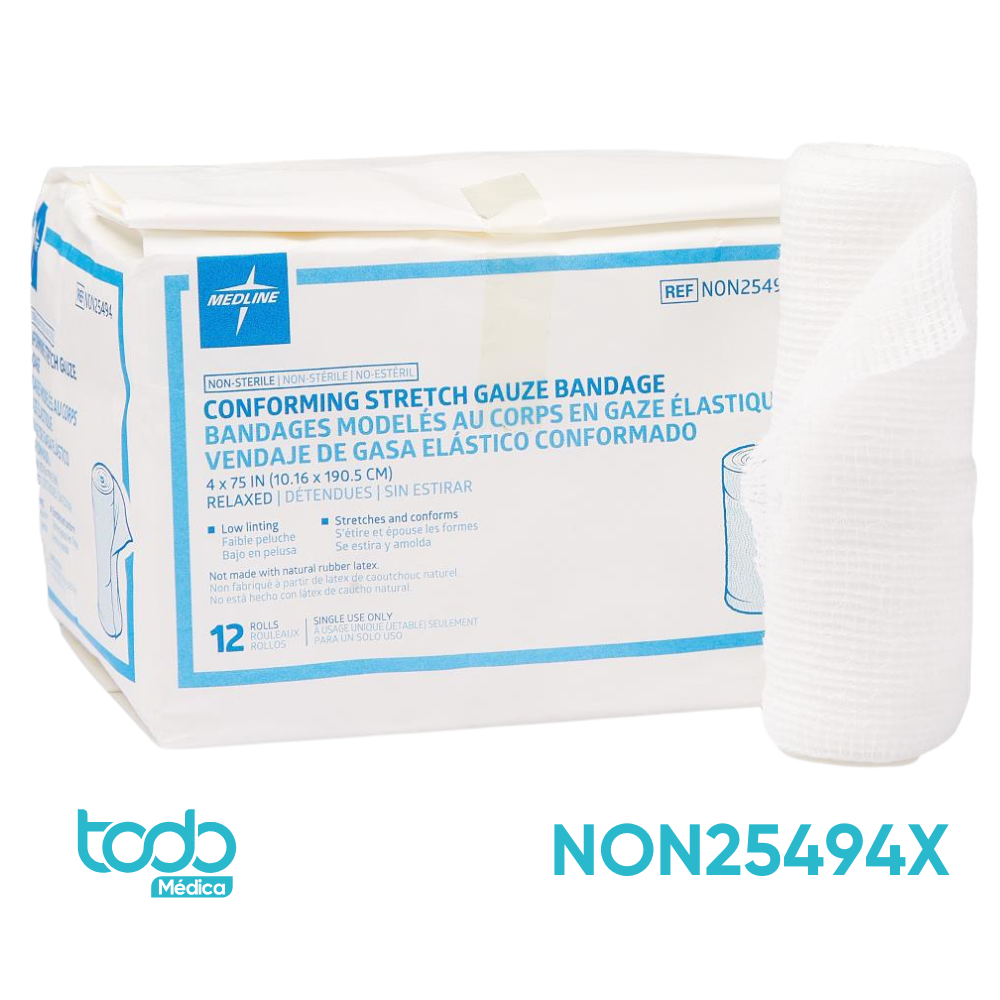 Venda de Gasa Conformable 4" x 1,9 m – Paquete x 12
