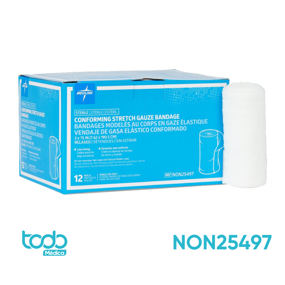 Venda de Gasa Tipo Kling Estéril – 3" x 2M (Paquete de 1)