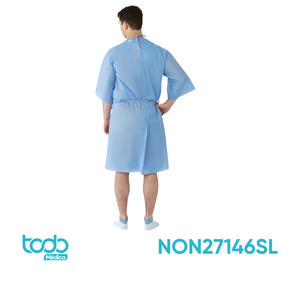 Bata para Paciente con Mangas – Talla M/L | Paquete x10 unidades