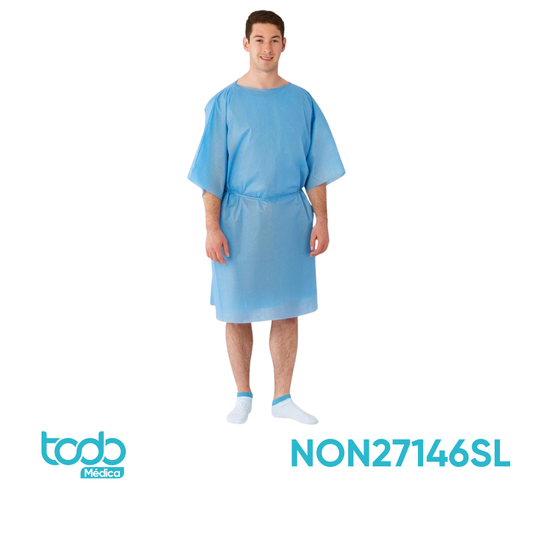 Bata para Paciente con Mangas – Talla M/L | Paquete x10 unidades