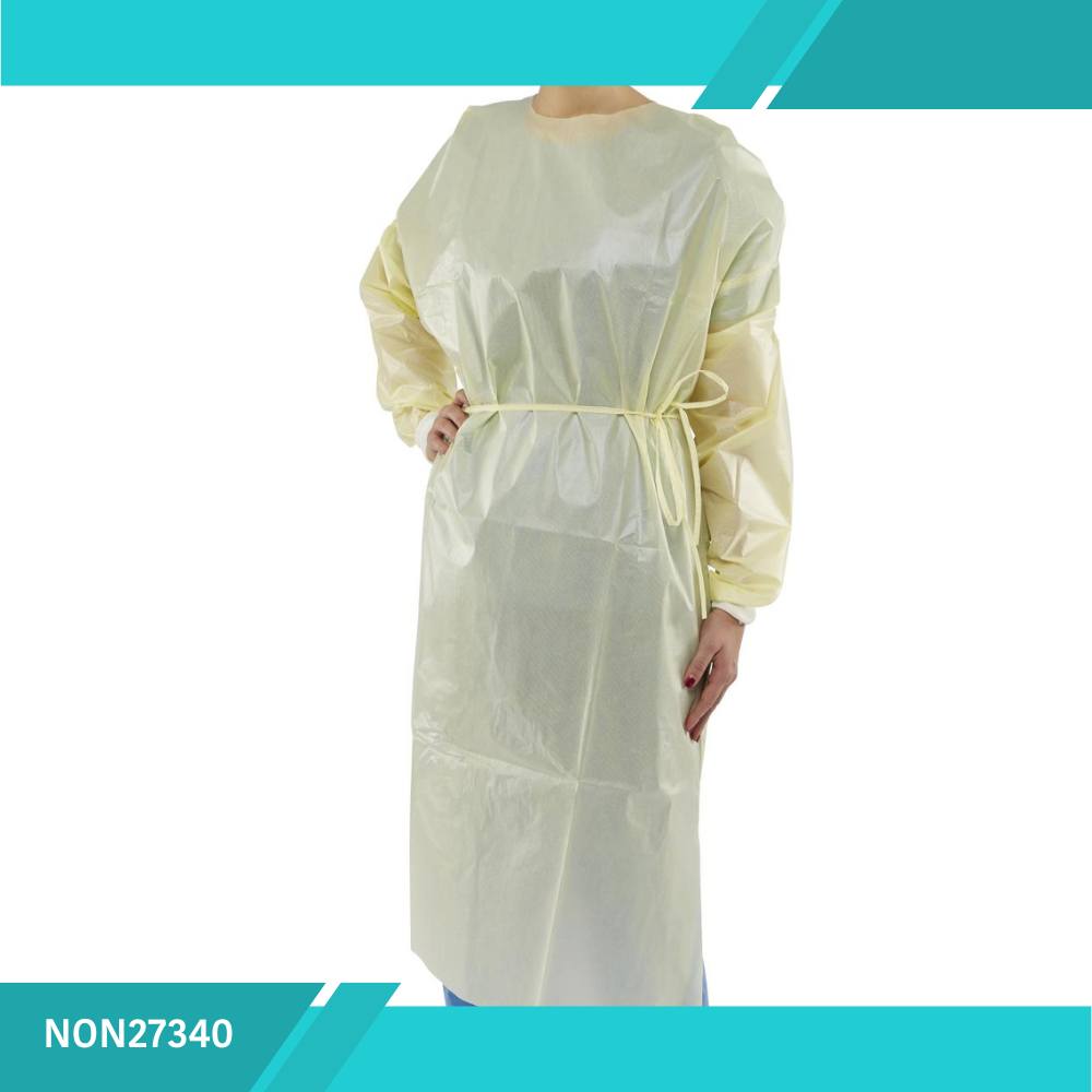 BATA DE AISLAMIENTO IMPERMEABLE PARA ALGODON, AMARILLA TALLA L