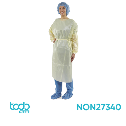 Bata de Aislamiento Impermeable Nivel 2 – Amarilla – Talla L