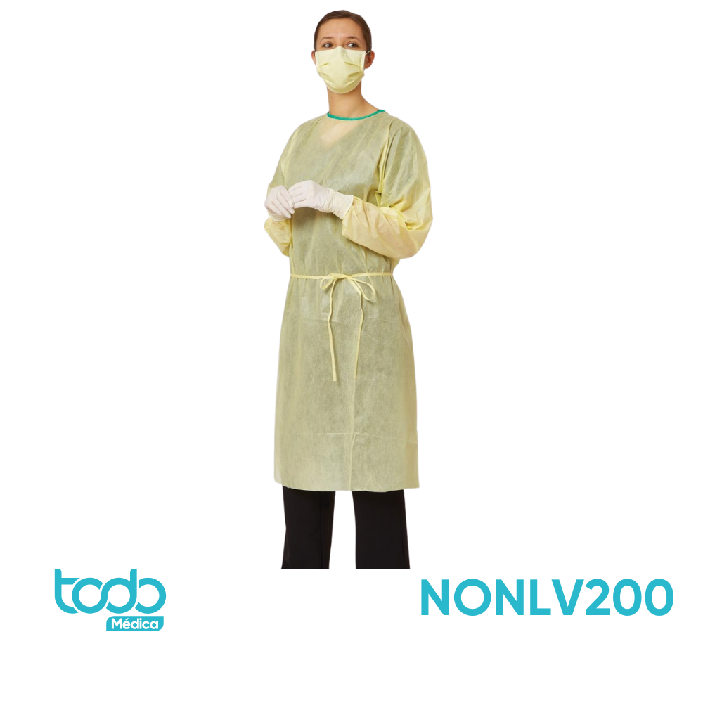 Bata de Aislamiento Nivel 2 – Color Amarillo – Talla L (Paquete x10)