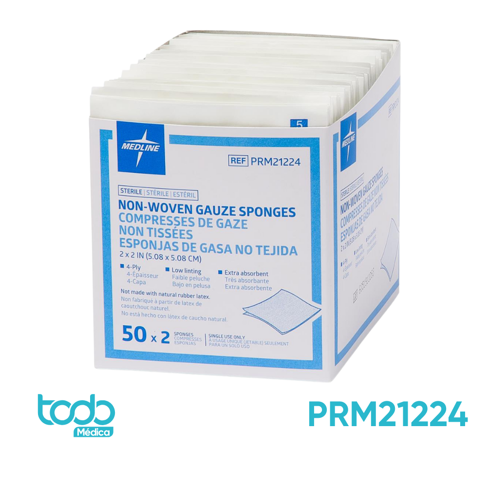 Apósito de Gasa Estéril No Tejida 2x2 pulgadas – 4 capas