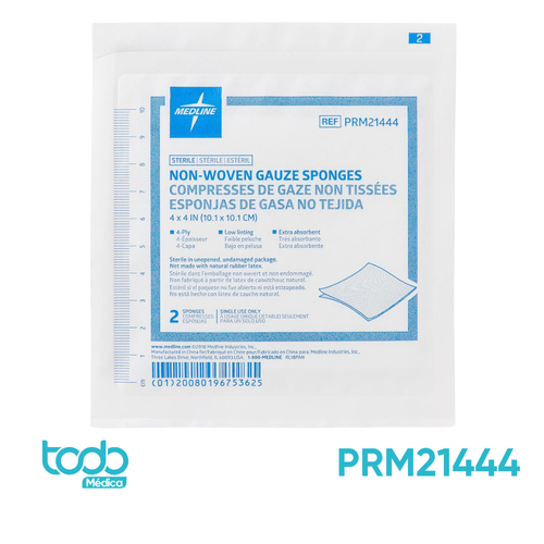 Gasa Estéril No Tejida 4" x 4" – 4 Capas